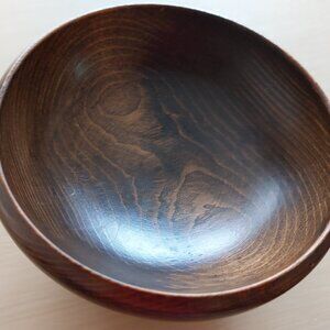 Vintage 60s Wooden Salad Bowl, 8 side salad bowls, Fork/Spoon Serving Utensils